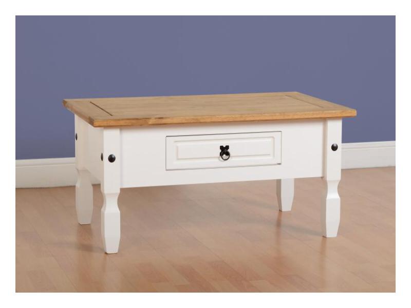 Furniturekraze Ltd Corona Solid Pine White Coffee Table